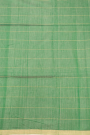 Green Handwoven Chanderi Saree With Zari Checks 10071125