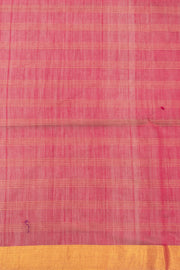 Maroon Chanderi Silk Cotton Saree With Zari Checks