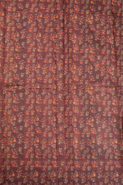 Deep Maroon Kalamkari Print Malai Cotton Saree