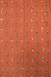 Brown Kalamkari Print Malai Cotton Saree