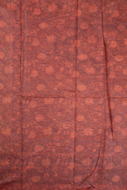 Light Olive Green Kalamkari Print Malai Cotton Saree 