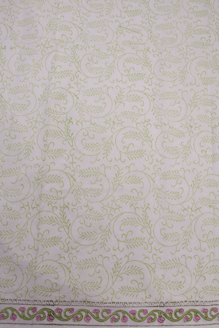 White 3-Piece Cotton Salwar Suit Material With Chiffon Dupatta 10070121