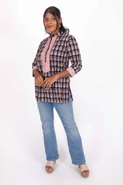 Black Raspberry Bagh Printed Cotton Kurti 10071568