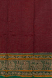 Maroon Handloom Kanchi Cotton Saree 