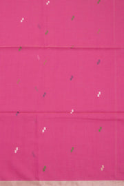 Pink Handspun And Handwoven Jamdani Cotton Saree 10072205