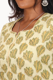 Green Handblock Vanaspathi Printed Cotton Kurta