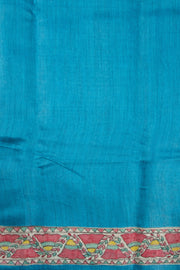 Blue Hand Painted Madhubani Tussar Silk Saree 10072736