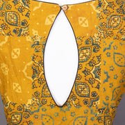 Yellow Ajrakh Printed Cotton Blouse 10073370