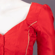 Radical Red Banarasi Katan Silk Blouse 10073413