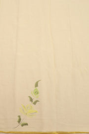 Yellow Hand Painted Chiffon Saree 10074701