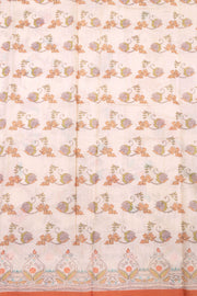 Cream Kalamkari Kantha Printed Malai Cotton Saree 10074903