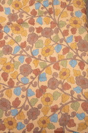 Blue Kalamkari Printed Linen Saree 10074911