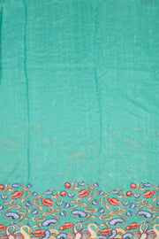 Green Printed Kalamkari Semi Tussar Silk Saree 10074913