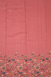 Pink Printed Kalamkari Semi Tussar Silk Saree 10074914