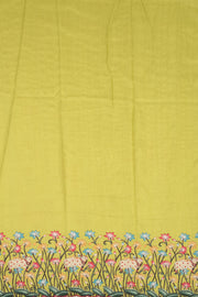 Green Printed Kalamkari Semi Tussar Silk Saree 10074915