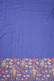 Purple Printed Kalamkari Semi Tussar Silk Saree 10074917