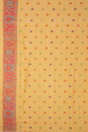 Cream Handloom Kashmir Kani Silk Saree 10075403