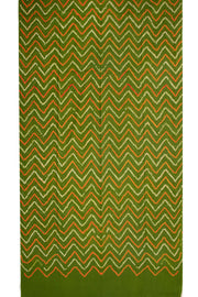 Green Bandhani Mulmul Cotton Saree 10075492