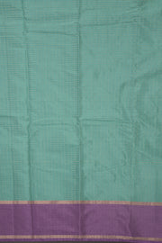 Kanjivaram Vegan Viscose Silk Saree Turkish Blue Color Block Design 10075551