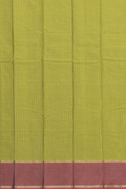 Kanjivaram Vegan Viscose Silk Saree Android Green Color Block Design 10075556