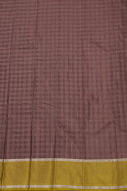 Kanjivaram Vegan Viscose Silk Saree Deep Coffee Color Block Design 10075561