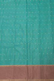 Kanjivaram Vegan Viscose Silk Saree Strong Cyan Color Block Design 10075562