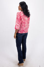 Pink Batik Printed Rayon Kurti 10076417