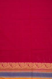 Fuchsia Magenta Handloom Kanchi Cotton Saree with Peacock Border 10076457