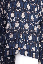 Blue Jahota Printed Half Sleeve Cotton Men's Shirt 10076851