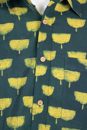 Indigo Handblock Print Pre-Washed Pure Cotton Shirt 10076868