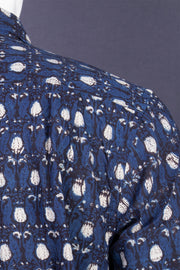 Blue Full Sleeve Jahota Printed Cotton Mens Shirt 10076876