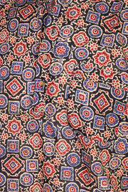 Ajrakh Printed Cotton Men's Kurta With Slim-Fit Design & Front Pocket 10076893