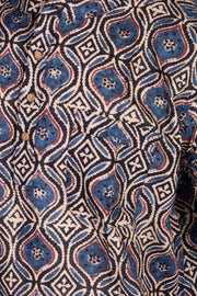 Ajrakh Cotton Men's Short Kurta With Slim-Fit Design & Front Pocket 10076894