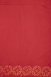 Red Bandhani Mulberry Silk Saree 10076905