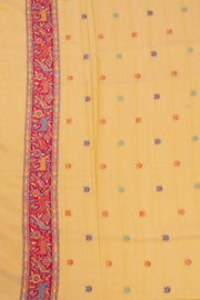 Yellow Handllom Kashmiri Kani Silk Saree 10076933