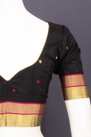 Black Chanderi Silk Cotton Blouse 10076964