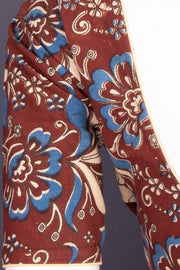 Brown Handloom Kalamkari Printed Cotton Blouse 10076960