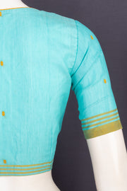 Blue Chanderi Silk Cotton Blouse 10076970