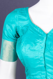 Teal Blue Kanjivaram Soft Silk Blouse 10076980