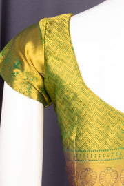 Olive Green Kanjivaram Soft Silk Blouse 10076987