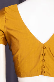 Mustard Yellow Kanjivaram Soft Silk Blouse 10076989
