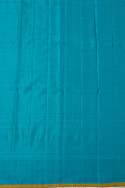 Blue Gadwal Kuttu Silk Saree With Temple Border 10077050