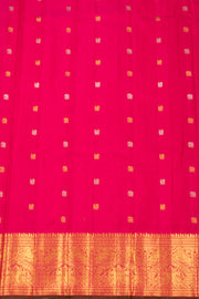 Ice Blue Handloom Gadwal Kuttu Linen Saree With Silk Zari Border 10077067