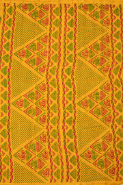 Yellow Handcrafted Sungudi Cotton Saree 10077125
