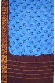 Blue Handcrafted Sungudi Cotton Saree With Paisley Border 10077129