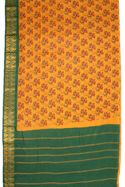Yellow Handcrafted Sungudi Cotton Saree 10077131