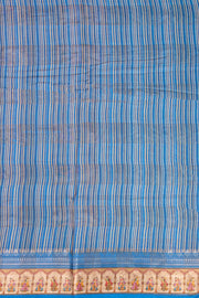 Sky Blue Printed Semi Tussar Silk Saree 10077223