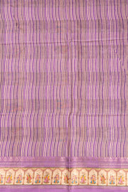 Purple Printed Semi Tussar Silk Saree 10077224