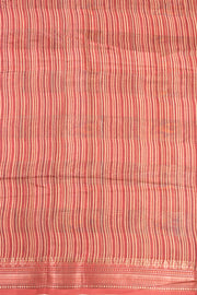 Peach Printed Semi Tussar Silk Saree 10077227