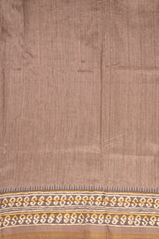 Brown Printed Semi Tussar Silk Saree 10077228